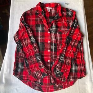 Victoria’s Secret Womens Long Sleeve Pijama Top size S,Red & Blue,Christmas Vibe